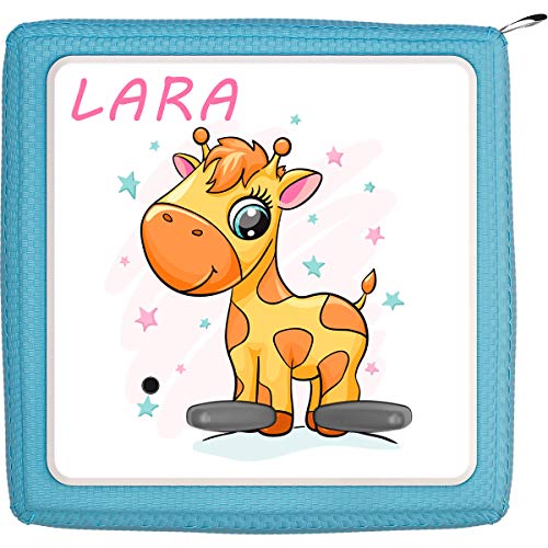 Coverlounge Schutzfolie passend für die Toniebox | Folie Sticker | Baby Giraffe mit bunten Sternen mit Name personalisiert von Coverlounge