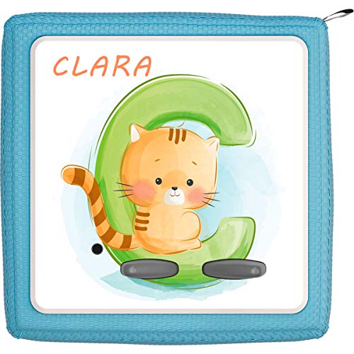 Coverlounge Schutzfolie passend für die Toniebox | Folie Sticker | Baby Katze mit Buchstabe C mit Name personalisiert von Coverlounge