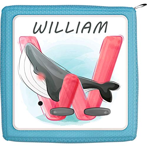 Coverlounge Schutzfolie passend für die Toniebox | Folie Sticker | Baby Wal mit Buchstabe W mit Name personalisiert von Coverlounge