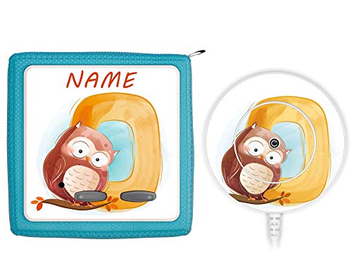 Coverlounge Schutzfolie passend für die Toniebox und Ladestation| Folie Sticker | Baby Eule mit Buchstabe O mit Name personalisiert von Coverlounge