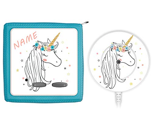 Coverlounge Schutzfolie passend für die Toniebox und Ladestation| Folie Sticker | Einhorn mit bunten Sternen mit Name personalisiert von Coverlounge