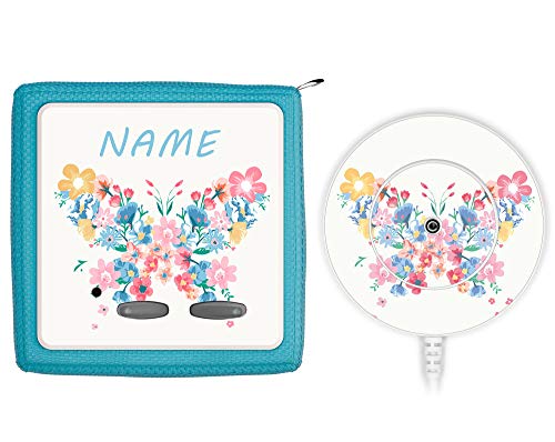 Coverlounge Schutzfolie passend für die Toniebox und Ladestation| Folie Sticker | Schmetterling aus Blumen mit Name personalisiert von Coverlounge