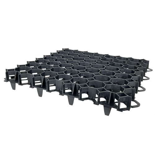 10 x Covergrid Profi Rasengitter 47 x 47 x 4 cm Schwarz │ Rasenwaben aus Kunststoff Bodenwaben Paddockplatten Rasengitterplatten von Covernit