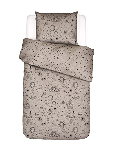 Covers & Co Bettwäsche That's The Spirit Taupe,135x200 + 1x 80x80 cm, 45% Rec. Baumwolle, 40% Baumwolle, 15% Rec. Polyester, Magische Zeichen von Covers & Co