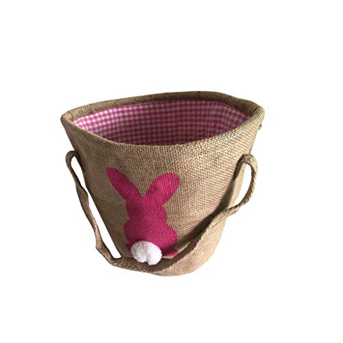 Coversolate Ostern Deko Osternest Kinder Filz Osterkorb Osternester mit Kaninchen Muster (Pink) von Coversolate