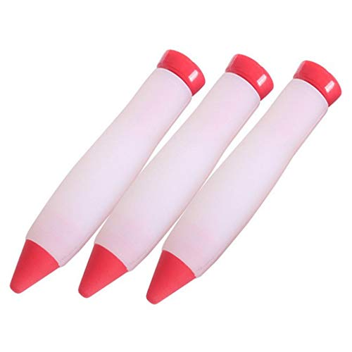 Coversolate Zuckerguss Flaschen Dekorierstift Backen Spritztüllen Silikon Kekse Plätzchen Schokolade (Rot) von Coversolate