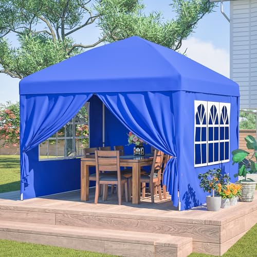 Covigorus Pavillon 3x3m mit 4 Seitenwänden, Faltbarer Gartenpavillon, 3-Fach höhenverstellbar, wasserdichtes UV-beständiges Dach aus 210D Polyester, inkl. Sandsäcke, Seile und Tragetasche, Blau Covigorus Pavillon 3x3m mit 4 Seitenwänden, Faltbarer Gartenpavillon, 3-Fach höhenverstellbar, wasserdichtes UV-beständiges Dach aus 210D Polyester, inkl. Sandsäcke, Seile und Tragetasche, Blau von Covigorus