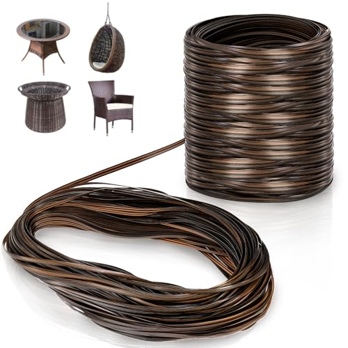 Covzoe Korbgeflecht-Reparaturset, Präge-Rattan-Möbel-Fix-Material, Farbverlauf, Kaffeebraun Exlong Weberei, Ersatzteil für Möbel, Stuhl, Korb, Terrassengespräch von Covzoe