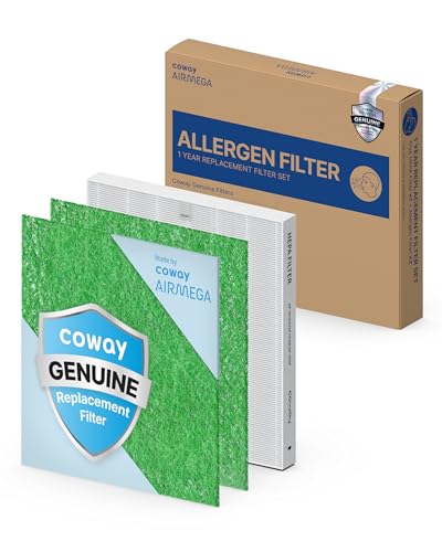 COWAY AP-1512HH & 200M Luftreiniger-Filter-Ersatz, Allergenfilter-Set, 2 Allergen-Desodorierungsfilter und 1 echter HEPA-Filter, 1 Packung, Grün von Coway