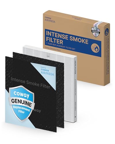 COWAY AP-1512HH & 200M Luftreiniger-Filterersatz, intensives Rauchpaket, 2 intensive Rauch-Desodorierungsfilter und 1 echter HEPA-Filter, 1 Packung, Schwarz von Coway