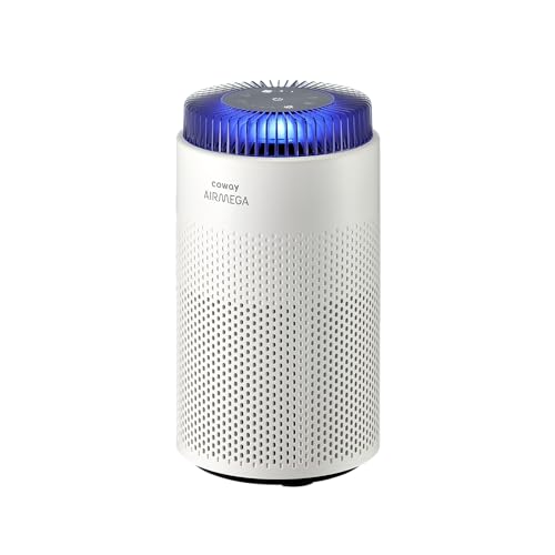 COWAY Luftreiniger Allergiker für Schlafzimmer & kleine Räume, CADR 120,1 m³/h, ultra-leise mit 18,4 dB, Automatikmodus gegen Pollen, Staub, Tierhaare & Rauch – AIRMEGA 50 von Coway