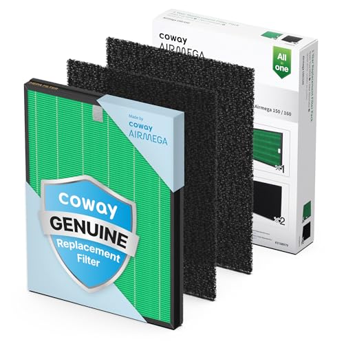 Coway Airmega 150 Air Purifier Replacement Filter Ersatzfilter-Set, True HEPA, Aktivkohlefilter, Schwarz, 11" x 1" x 14.5", 2 von Coway