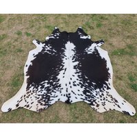 Schwarz-Weiße Kuhfell Teppiche - Kleiner Rindsleder Teppich Großer Schwarz Weißer Leder Teppich 5x7Ft von CowhideGoods