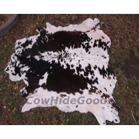Schwarz-Weißer Kuhfell Teppich, Großer Rindsleder Natur Decore Teppiche von CowhideGoods