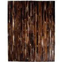 Rindsleder Patchwork Teppich in Braunen Streifen Designed Von Shine Rugs von CowhidePatchworkRugs