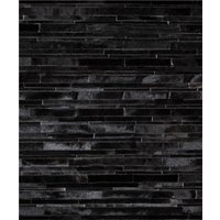Rindsleder Patchwork Teppich in Schwarz Streifen Glanzteppiche von CowhidePatchworkRugs