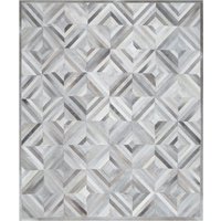 Taupe Und Creme Diamant Patchwork Rindsleder Teppich Nr. 302 - Kuhfell Leder Teppiche Erhältlich in Allen Größen Kostenloser Versand Us & Ca von CowhidePatchworkRugs