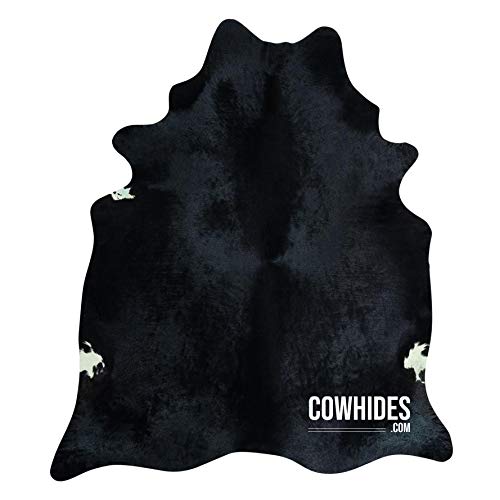 Teppich aus natürlichem Rindsleder, massiv, schwarz, Größe L – 180 x 200 cm Teppich aus natürlichem Rindsleder, massiv, schwarz, Größe L – 180 x 200 cm von Cowhides.com