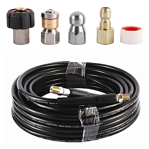 Cowhilan 15 Meter Hochdruck Ablassschlauch Sets Kompatibel mit Karcher Serien und Common Reinigungsmaschine, Schlauch Wasser Rohr Reinigungsset, mit 1/4 Zoll Adaptern Cowhilan 15 Meter Hochdruck Ablassschlauch Sets Kompatibel mit Karcher Serien und Common Reinigungsmaschine, Schlauch Wasser Rohr Reinigungsset, mit 1/4 Zoll Adaptern von Cowhilan
