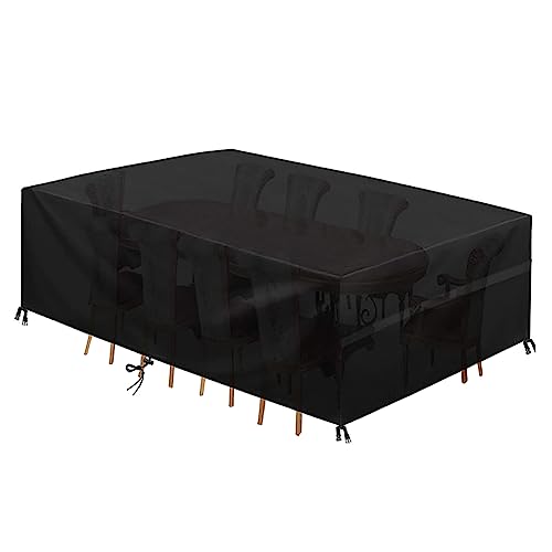 Cowhilan 420D Oxford Stoff Gartenmöbel Abdeckungen, Outdoor Garten Tisch Schutzhülle Sofa Abdeckungen Wasserdicht, Winddicht, Anti-UV, für Tisch und Stühle Rattan Sofa von Cowhilan