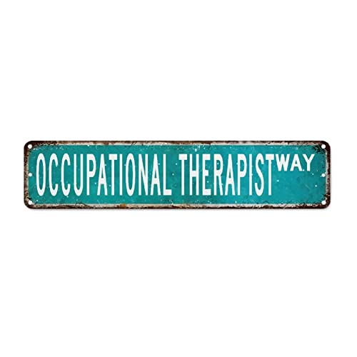 Ergotherapeut Metall Blechschild Wandschild Straßenschild Ergotherapie Geschenk Retro Vintage Blechschild Home Qualität Beruf Schild Retro Garage Schilder für Männer für Outdoor Büro Garage von CowkissSign