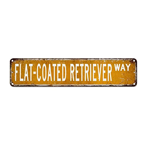 Flach beschichtetes Retriever Retro Stil Metall Blechschild Flach beschichtet Retriever Liebhaber Geschenk Retro Wanddekoration Metall Straßenschild Metall Blechschild Wanddekoration für Wohnzimmer von CowkissSign