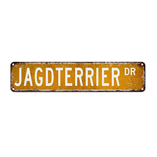 Jagdterrier Vintage Wanddekoration Metallschild Jagdterrier Liebhaber Geschenk Wanddekoration Plaketten Metall Straßenschild Hängend Neuheit Schild Bauernhaus Dekor für Küche Schlafzimmer Veranda von CowkissSign