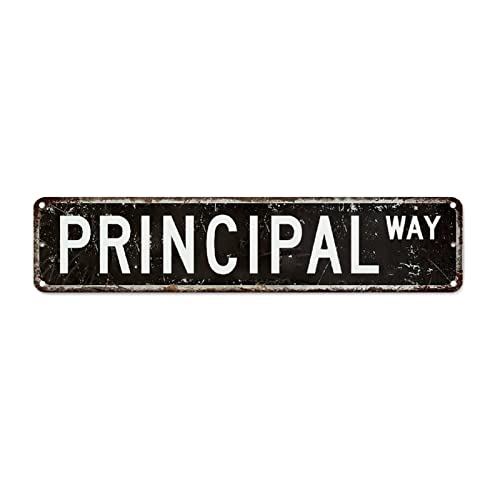 Principal Wall Art Decor Metallschild Geschenk für Principal Metallschild Eisenmalerei Beruf Straßenschild Wandschild Wandkunst Metall Blechschild für Waschküche Veranda Werkstatt Home Qualität Schild von CowkissSign