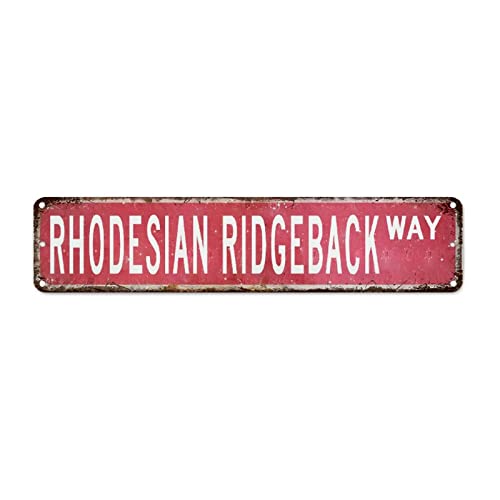 Rhodesian Ridgeback Retro Stil Metall Blechschild Rhodesian Ridgeback Liebhaber Geschenk Home Wand Dekorative Schilder Metall Straßenschild Metall Blechschild Wanddekoration für Küche Schlafzimmer von CowkissSign