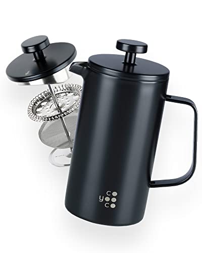 Coyooco French Press Black 350 ml | Für 2 Tassen | In 2 Größen erhältlich | Leckerer Kaffee für Unterwegs | Barista Kaffeebereiter in Thermoskanne von Coyooco