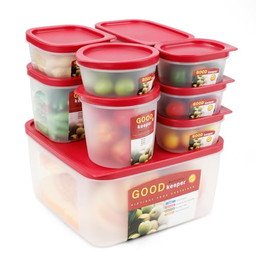 Cozary 10-teiliges PE Frischhalteboxen Set mit Deckel, Mikrowellen Gefriersicher, BPA-frei Food Container, Frischhaltedosen für Meal Prep, Vorratsdosen & Gefrierbehälter von Cozary