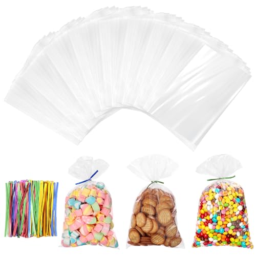 Cozary 200 Stück Cellophantüten mit Bunte Krawatten, 25 x 15 cm Klein Zellophantüten Geschenkfolie Transparent, Süßigkeiten Tüten Kekstüten OPP Geschenktüten Durchsichtig für Kindergeburtstage Cozary 200 Stück Cellophantüten mit Bunte Krawatten, 25 x 15 cm Klein Zellophantüten Geschenkfolie Transparent, Süßigkeiten Tüten Kekstüten OPP Geschenktüten Durchsichtig für Kindergeburtstage von Cozary