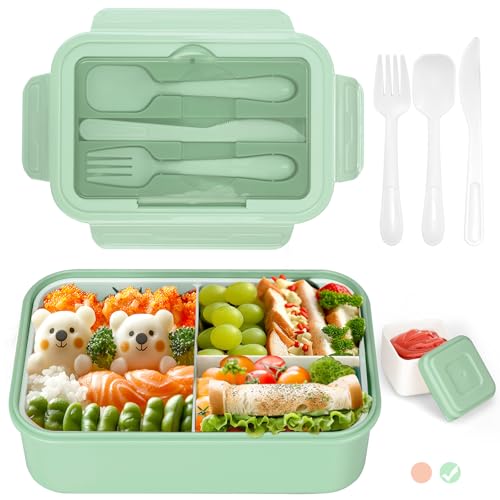 Cozary Brotdose,Lunchbox,Bento Box Erwachsene 1400ml mit 3 FäChern für Kinder inkl. Besteck Jausenbox für Mikrowellen Und SpüLmaschinen, Schule Arbeit Picknick Reisen Cozary Brotdose,Lunchbox,Bento Box Erwachsene 1400ml mit 3 FäChern für Kinder inkl. Besteck Jausenbox für Mikrowellen Und SpüLmaschinen, Schule Arbeit Picknick Reisen von Cozary