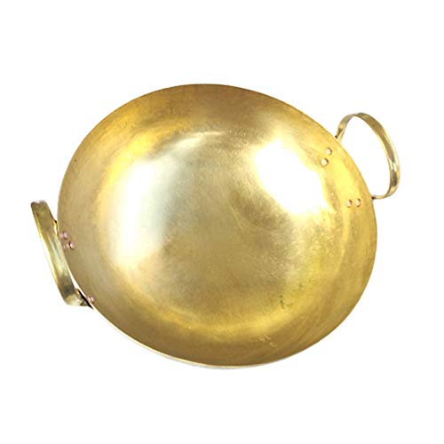 Thai Premium Wok Messing Pfanne Home Cooking Food and Dessert for Thai Chinese Japanese Korean Restaurant Durable Great Heat Control (30,5 cm) von Cozinest