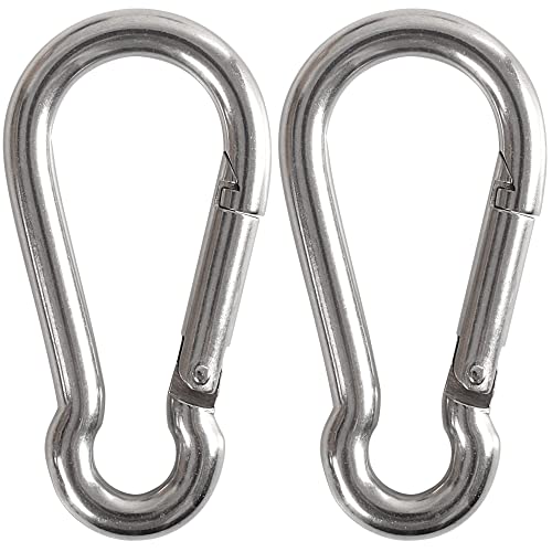 Cozihom 8,9 cm robuste Karabiner, 317,5 kg Tragkraft, Federwirkung, Karabinerhakenbefestigung, rostfrei für Hängematten, Schaukelstühle, Fitnessstudio-Ausrüstung, Camping, 2 Stück von Cozihom