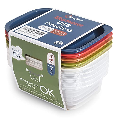 Cozihom Aufbewahrungsbehälter für Lebensmittel, Aufbewahrungsbox für Mahlzeiten aus Kunststoff mit luftdichten Deckeln und Dampfentlüftung, mikrowellen- und spülmaschinenfest, 5er-Set von Cozihom