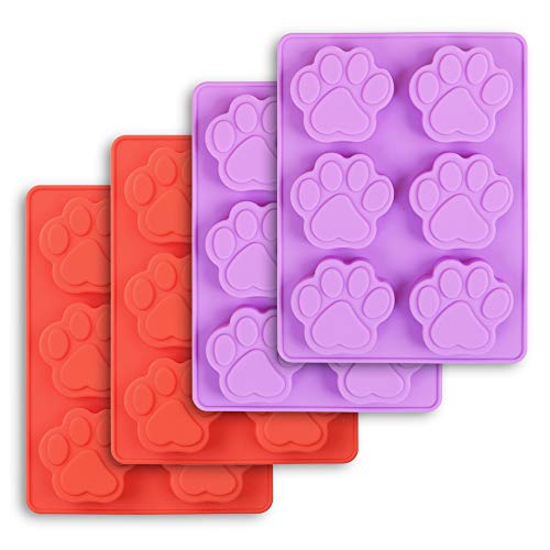 Cozihom Silikon-Backformen, Lebensmittelqualität, BPA-frei für Schokolade, Süßigkeiten, Kuchen, Pudding, Gelee 6 cavities puppy paw von Cozihom