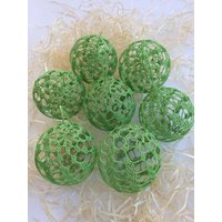 Handgemachtes Grünes Gehäkeltes Christbaumkugel Ornament | 7 Stück von CozinessFactory