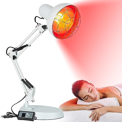 Cozion 150 watt Rotlichtlampe Infrarotlicht Infrarotlampe Wärmelampe Infrarotlicht-Rotlicht-Wärmelampen Infrarotlichtlampe Wärmestrahler mit 10 Temperaturstufen und Timer fur Heimgebrauch von Cozion