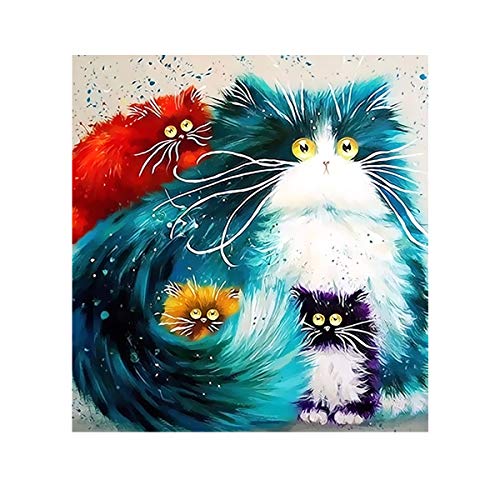 Cozlly 5D DIY Diamant Malerei Kit, 30*30cm/35*25cm Diamant Painting Bilder, Diamant Painting mit DIY Werkzeugen, Diamant Painting Set für Kinder Erwachsene, Wanddekoration für Zimmer Haus Büro (Katze) von Cozlly