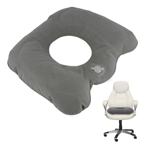 Cozlly Aufblasbares Sitzkisse orthopädische,Rund Hämorrhoiden Sitzkissen,Aufblasbares Donut Kissen,Grau Sitzkissen Aufblasbar,für Hämorrhoiden,Steibbeinschmerzen,Rollstühle (Grau) von Cozlly