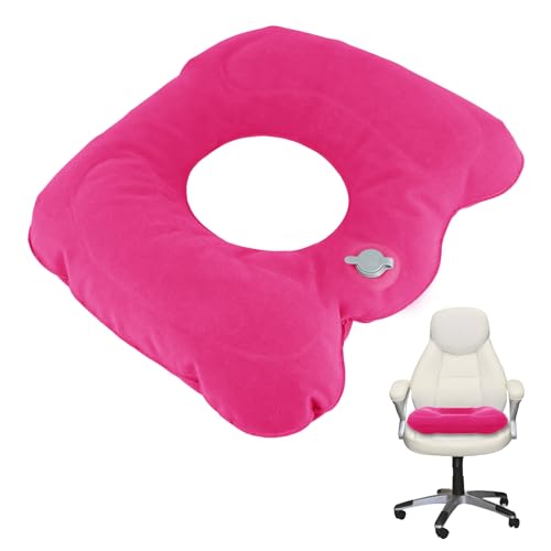 Cozlly Aufblasbares Sitzkisse orthopädische,Rund Hämorrhoiden Sitzkissen,Aufblasbares Donut Kissen,Grau Sitzkissen Aufblasbar,für Hämorrhoiden,Steibbeinschmerzen,Rollstühle (Rosa) von Cozlly