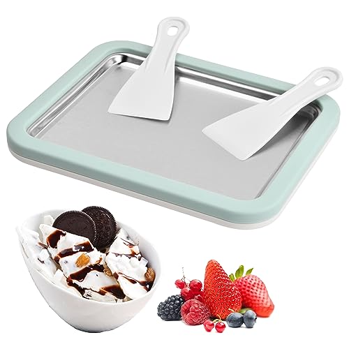 Cozlly Eisplatte zum eis machen, Rolled Ice Cream Maker, Eis Platte Für Ice Rolls, Eiscreme Maschine, Ice Cream Rolls Platte mit 2 Spateln für Kinder, Zuhause, Familie, Gelato, Sorbet, Frozen Yogurt von Cozlly