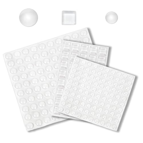 Cozlly Elastikpuffer Transparent Selbstklebend, 240 Stücke Möbelpuffer Schutzpuffer Gumminoppen, Gummifüße Selbstklebend, Türpuffer Pads für Türen, Schränke, Schubladen, Tastatur in 3 Größen von Cozlly