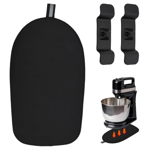 Cozlly Gleitbrett Unterlage Matte, Gleiter Zubehör Kompatibel mit Kitchenaid Küchenmaschine, Mixer Slider Matte, mit 2 Schwarz Kabelaufwickler, zum Leichter Bewegen des Mixers, Schwarz von Cozlly