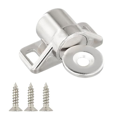 Cozlly Magnetischer Türschnäpper, Rund Magnetschnäpper, Magnetverschluss Schrank mit Schrauben, Zinklegierung Schrankmagnete Stark für Badezimmer Balkontür, Hardware-Schrank-Magnetschnäpper (Silber) von Cozlly