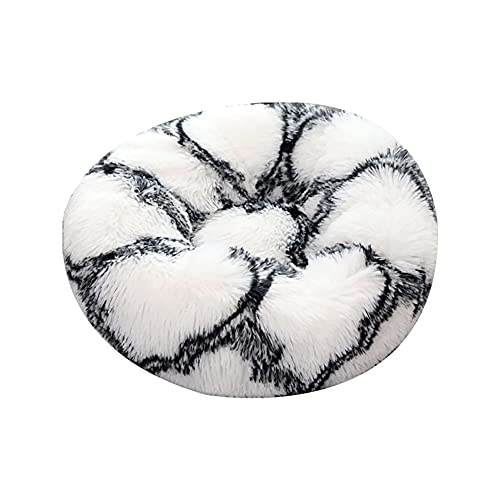 Cozomiz Donut Rundes Plüsch Hundebett Flauschig Waschbar Hundebett für Hunde Katzen Antistress Wolke Plüsch Hundebetten Hundekissen Hundesofa Katzenbett Farbverlauf Diamant-Schwarz 70cm von Cozomiz