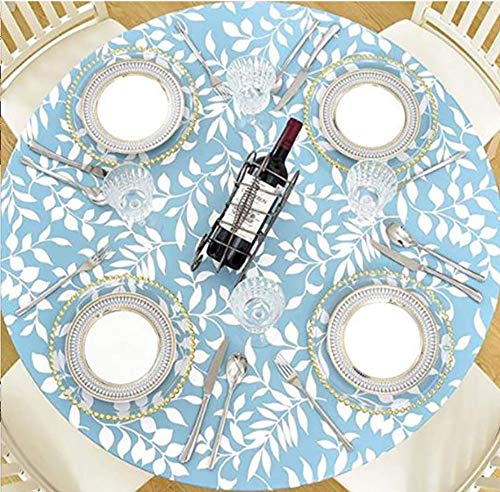 Cozomiz Elastische Runde Tischdecke Gartentischdecke Rundtischdecke wasserdichte rutschfeste Abwischbar Schmutzabweisend Tischdecke für Esszimmer, Küche und Picknick 114-140cm Blätter Blau Cozomiz Elastische Runde Tischdecke Gartentischdecke Rundtischdecke wasserdichte rutschfeste Abwischbar Schmutzabweisend Tischdecke für Esszimmer, Küche und Picknick 114-140cm Blätter Blau von Cozomiz