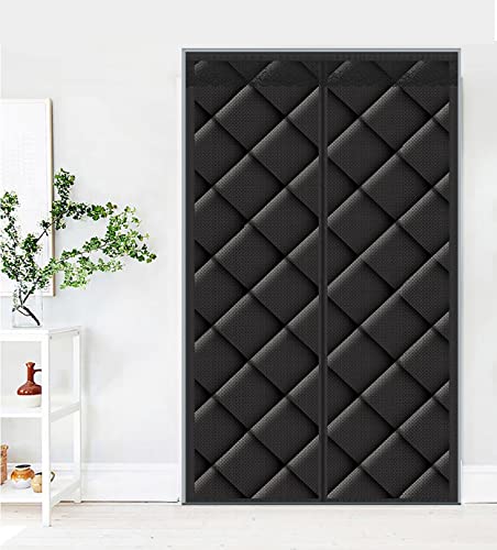 Cozomiz Wärmeschutzvorhang Magnet Thermo Türvorhang Thermovorhang Verdunklungsgardine Wasserdicht Winddicht Geräuschisolierung Isolier Schutz Panel-Isolierung 70x200cm(B x H) Schwarz von Cozomiz