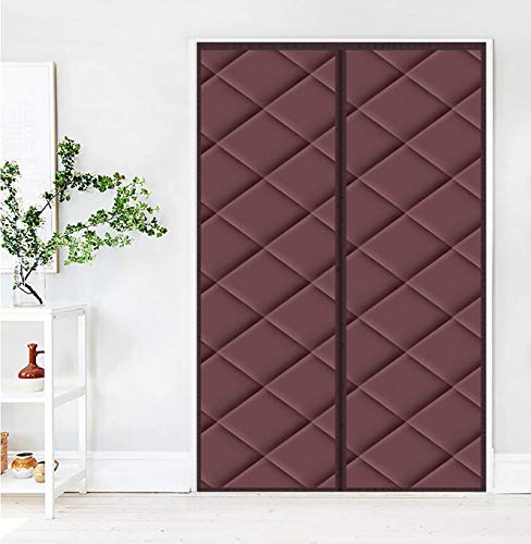 Cozomiz Wärmeschutzvorhang Magnet Thermo Türvorhang Thermovorhang Verdunklungsgardine Wasserdicht Winddicht Geräuschisolierung Isolier Schutz Panel-Isolierung 80x200cm(B x H) Braun von Cozomiz
